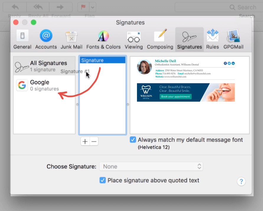 insert signature in outlook 2016 for mac